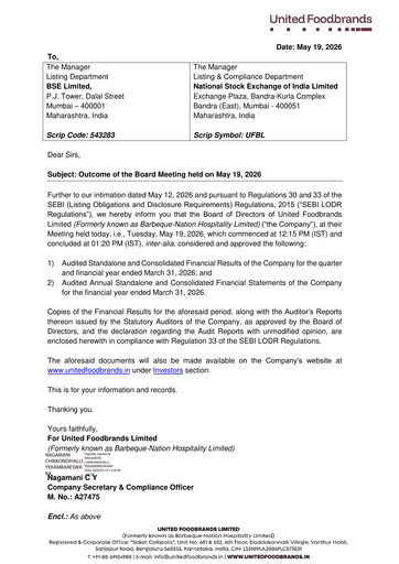 Thumbnail Barbeque Nation Hospitality  Financial Statement 2025-2026