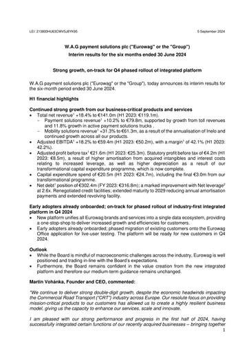 Thumbnail Eurowag (W.A.G payment solutions) Half-year Report 2024-h1