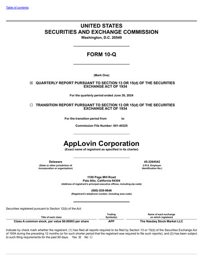 Thumbnail AppLovin Quarterly Report 2024-q2