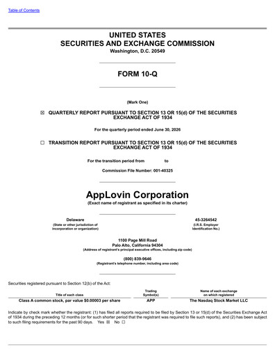 Thumbnail AppLovin Quarterly Report 2026-q2