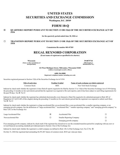 Thumbnail Regal Rexnord Quarterly Report 2026-q2