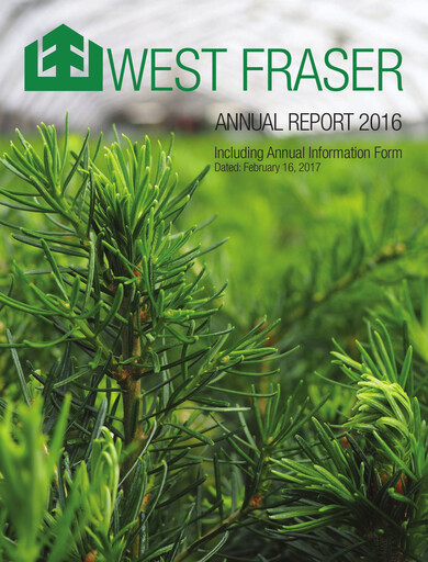 Thumbnail West Fraser Timber Annual Report 2016