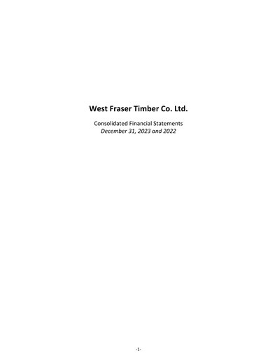 Thumbnail West Fraser Timber Financial Statement 2023