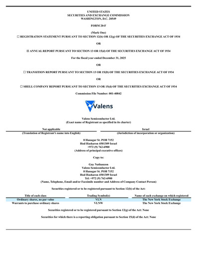 Thumbnail Valens Semiconductor Annual Report 2025