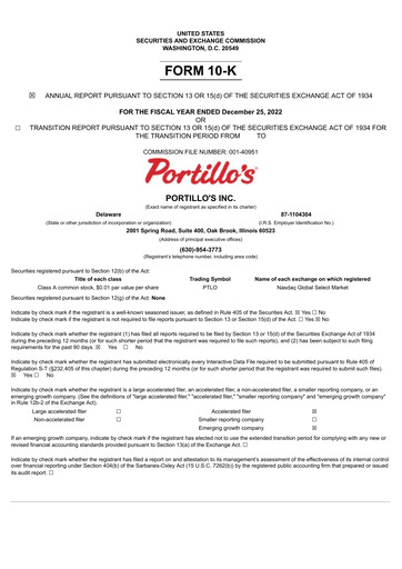 Thumbnail Portillo's Annual Report 2022