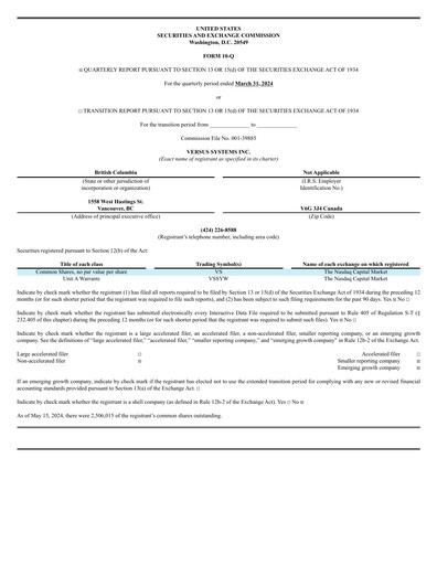 Thumbnail Versus Systems Quarterly Report 2024-q1