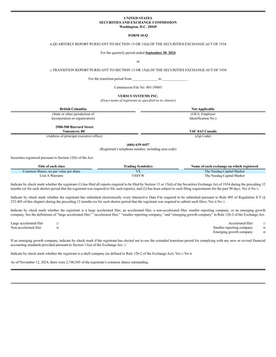 Thumbnail Versus Systems Quarterly Report 2024-q3