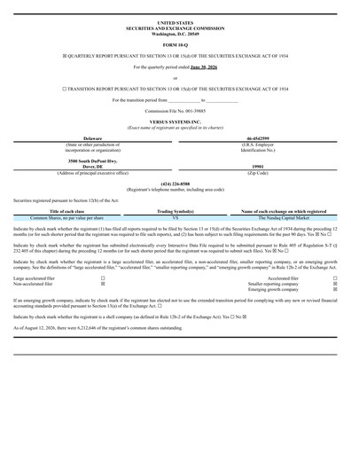 Thumbnail Versus Systems Quarterly Report 2026-q2