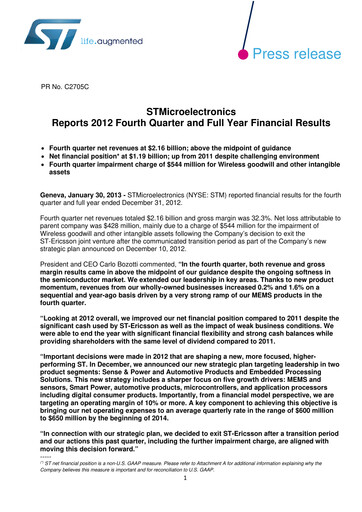 Thumbnail STMicroelectronics Quarterly Report 2012-q4