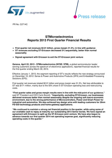 Thumbnail STMicroelectronics Quarterly Report 2013-q1