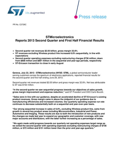 Thumbnail STMicroelectronics Quarterly Report 2013-q2