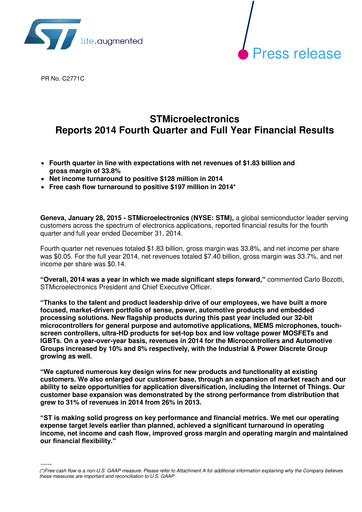 Thumbnail STMicroelectronics Quarterly Report 2014-q4