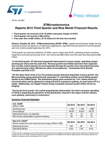 Thumbnail STMicroelectronics Quarterly Report 2015-q3