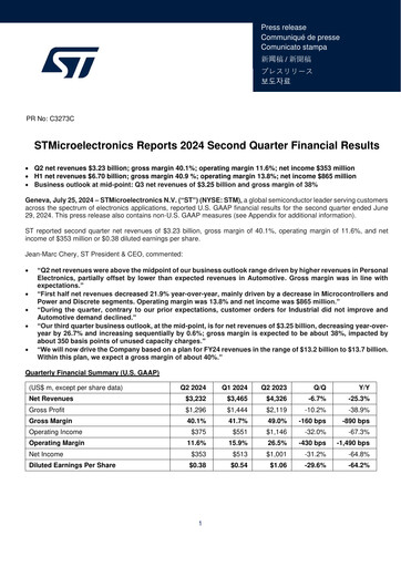 Thumbnail STMicroelectronics Quarterly Report 2024-q2