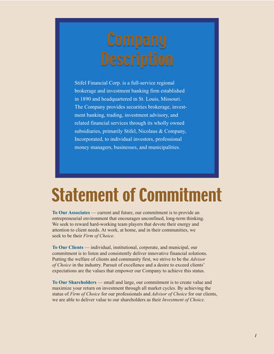 Thumbnail Stifel
 Annual Report 2001