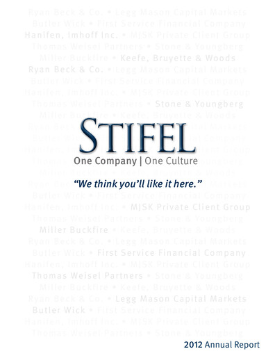 Thumbnail Stifel
 Annual Report 2012