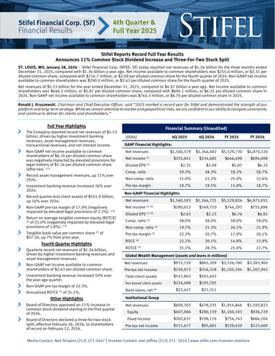 Thumbnail Stifel
 Quarterly Report 2025-q4