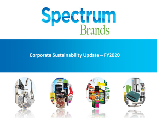 Thumbnail Spectrum Brands
 Sustainability Report 2020