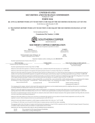 Thumbnail Southern Copper Annual Report 2025
