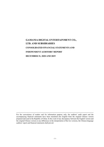 Thumbnail Gamania Digital Financial Statement 2020