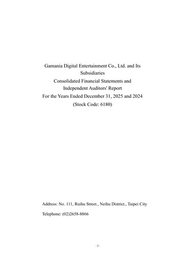 Thumbnail Gamania Digital Financial Statement 2025