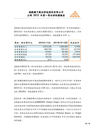 Thumbnail Gamania Digital Quarterly Report 2012-q1