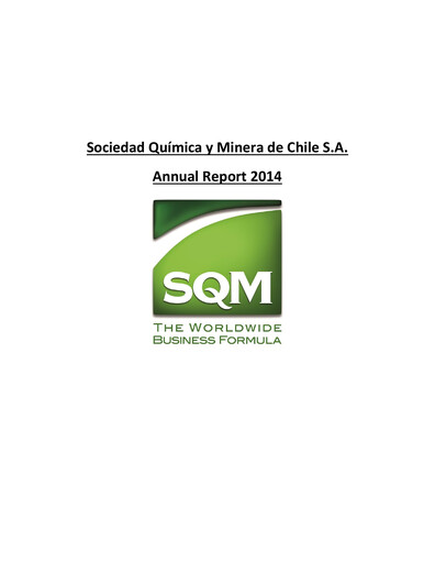 Thumbnail Sociedad Química y Minera Annual Report 2014