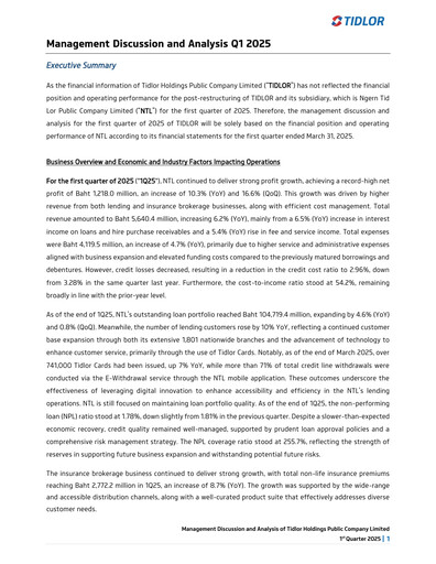 Thumbnail Ngern Tid Lor Quarterly Report 2025-q1