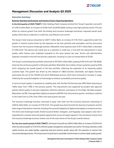 Thumbnail Ngern Tid Lor Quarterly Report 2025-q3