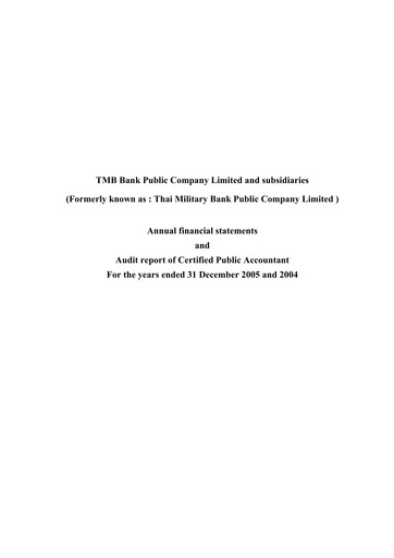 Thumbnail TMBThanachart Bank (ttb)

 Financial Statement 2005