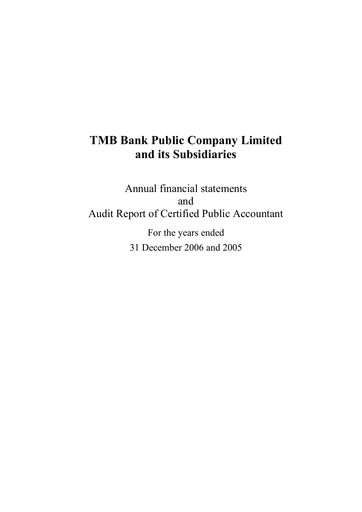 Thumbnail TMBThanachart Bank (ttb)

 Financial Statement 2006