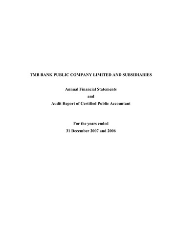 Thumbnail TMBThanachart Bank (ttb)

 Financial Statement 2007