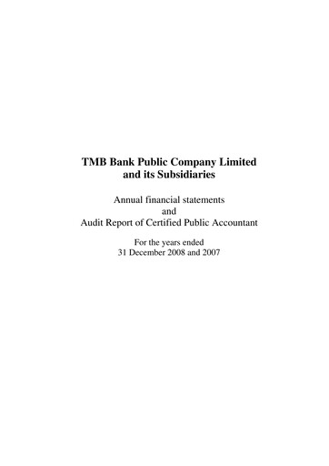 Thumbnail TMBThanachart Bank (ttb)

 Financial Statement 2008