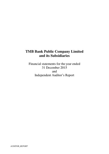 Thumbnail TMBThanachart Bank (ttb)

 Financial Statement 2015