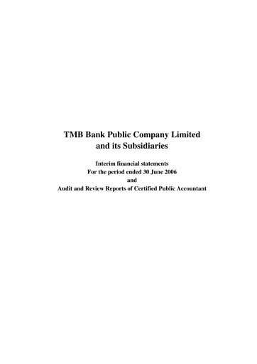 Miniature TMBThanachart Bank (ttb)

 Rapport semestriel 2006-h1