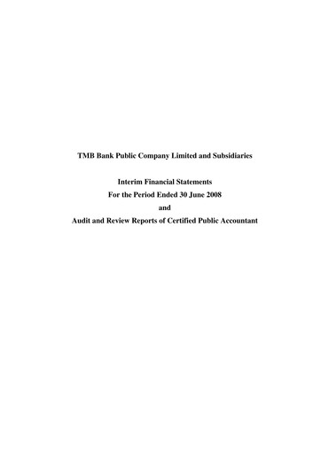 Miniature TMBThanachart Bank (ttb)

 Rapport semestriel 2008-h1