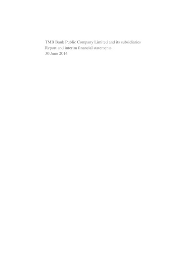 Miniature TMBThanachart Bank (ttb)

 Rapport semestriel 2014-h1