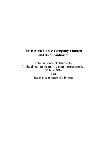 Miniature TMBThanachart Bank (ttb)

 Rapport semestriel 2016-h1