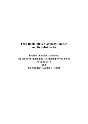 Miniature TMBThanachart Bank (ttb)

 Rapport semestriel 2018-h1