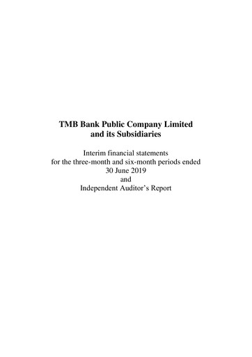 Miniature TMBThanachart Bank (ttb)

 Rapport semestriel 2019-h1