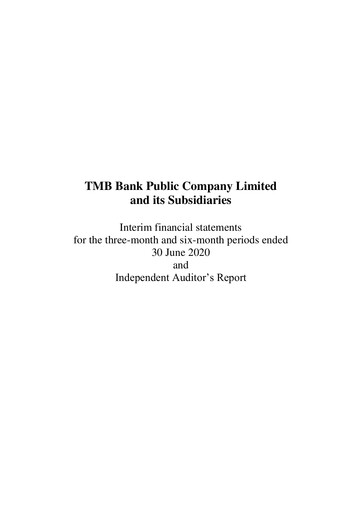 Miniature TMBThanachart Bank (ttb)

 Rapport semestriel 2020-h1