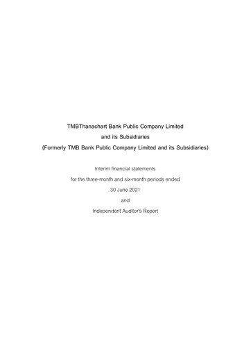 Miniature TMBThanachart Bank (ttb)

 Rapport semestriel 2021-h1