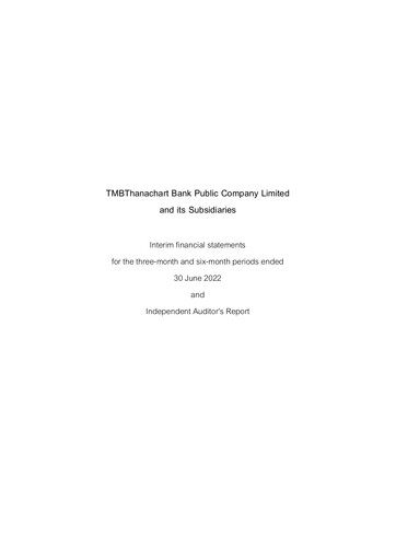 Miniature TMBThanachart Bank (ttb)

 Rapport semestriel 2022-h1