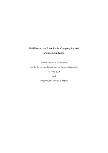 Miniature TMBThanachart Bank (ttb)

 Rapport semestriel 2026-h1