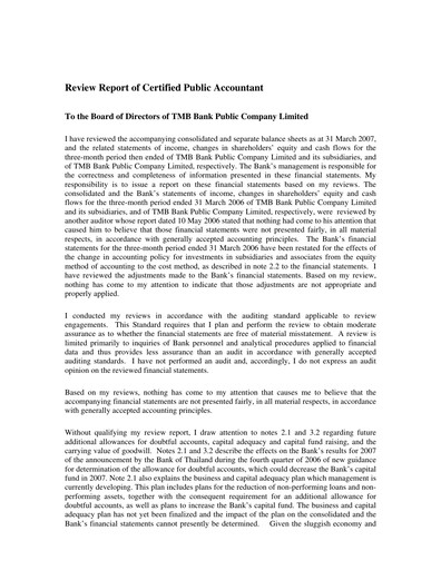 Thumbnail TMBThanachart Bank (ttb)

 Quarterly Report 2007-q1