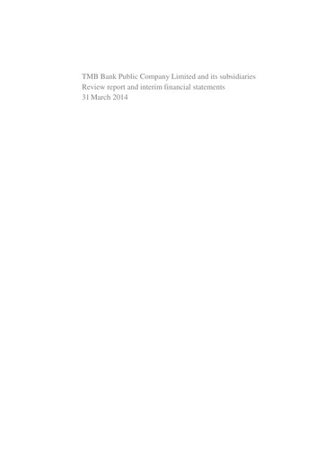Thumbnail TMBThanachart Bank (ttb)

 Quarterly Report 2014-q1