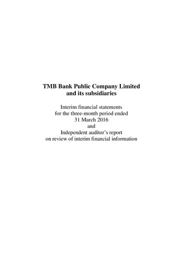Thumbnail TMBThanachart Bank (ttb)

 Quarterly Report 2016-q1