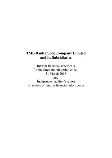 Thumbnail TMBThanachart Bank (ttb)

 Quarterly Report 2018-q1