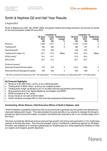 Thumbnail Smith & Nephew
 Half-year Report 2012-h1