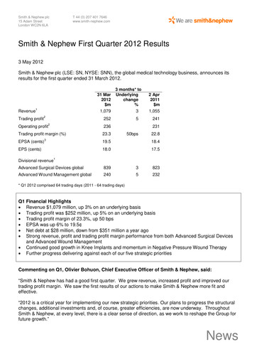 Thumbnail Smith & Nephew
 Quarterly Report 2012-q1